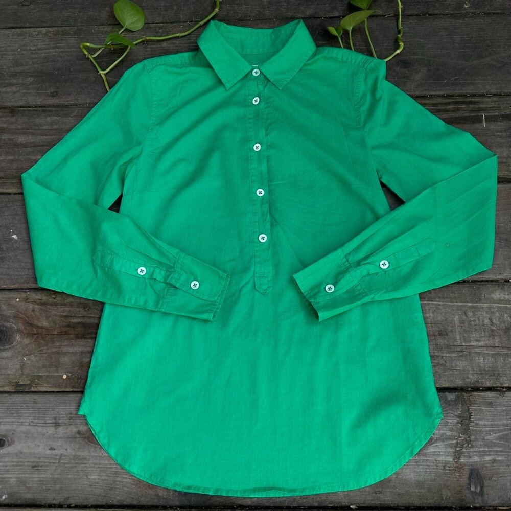 J.Crew green button up, 100% cotton